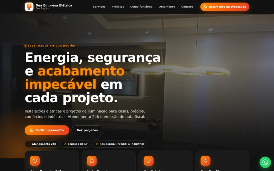 Eletricista no computador