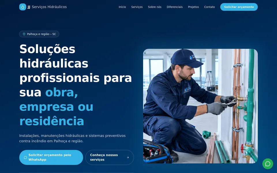 Serviços hidráulicos no computador