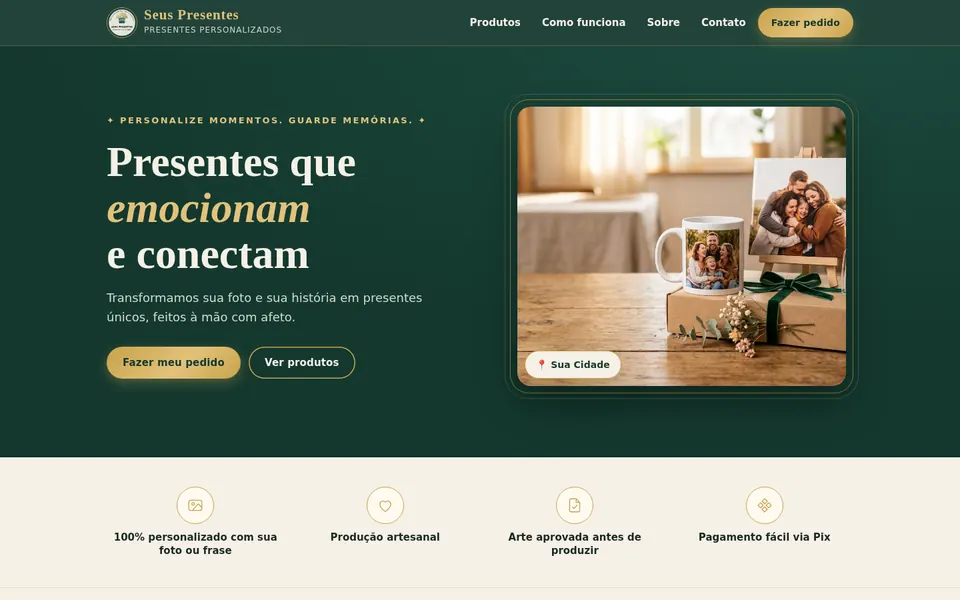 Presentes personalizados no computador