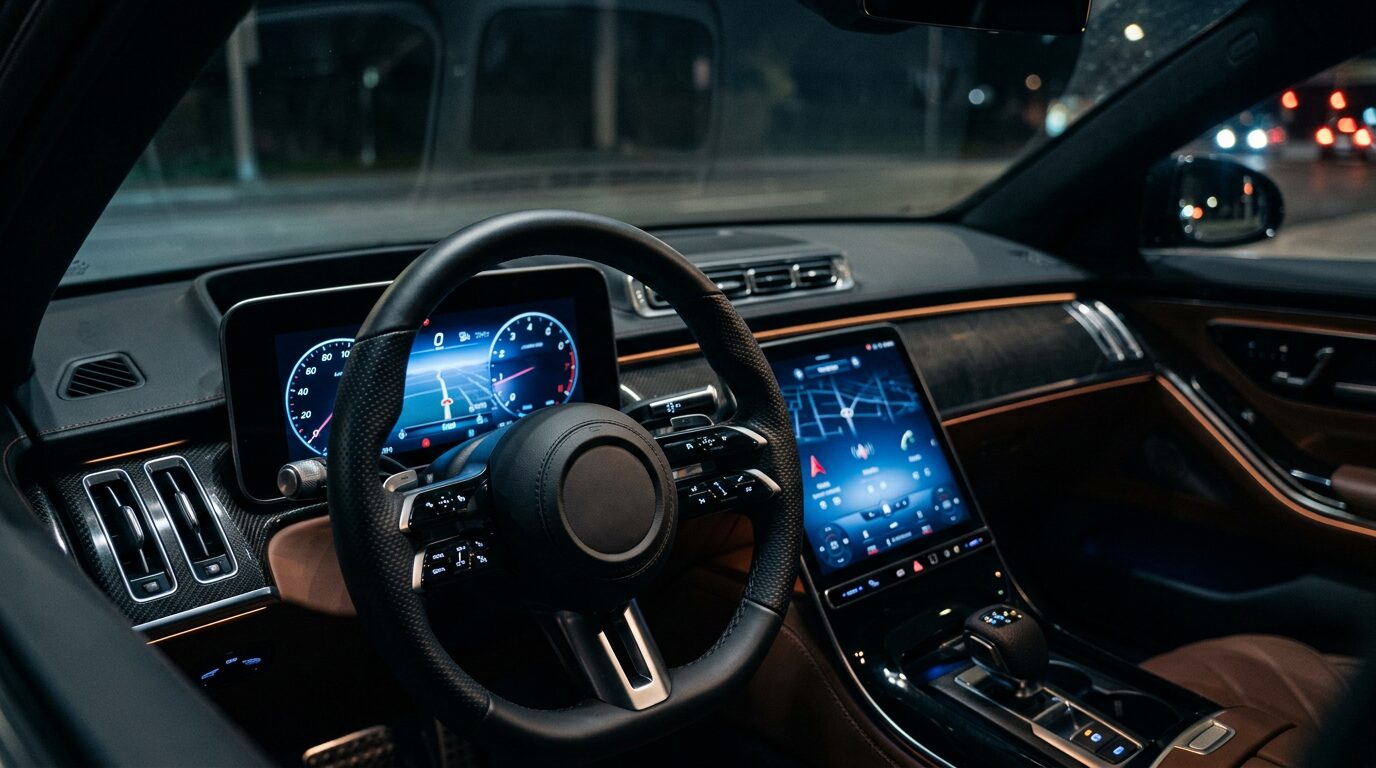Interior de um carro seminovo revisado